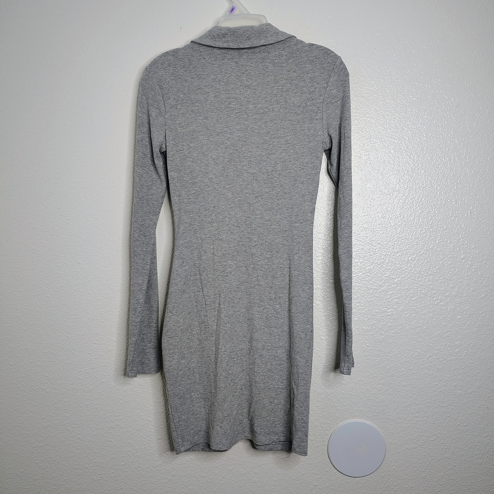 Superdown Gray Ribbed Button Front Ruched Mini Dr… - image 8